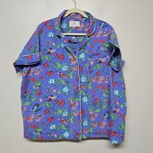 Printfresh Womens Purple Hummingbird Haven Short Pajamas Set Sz 1X